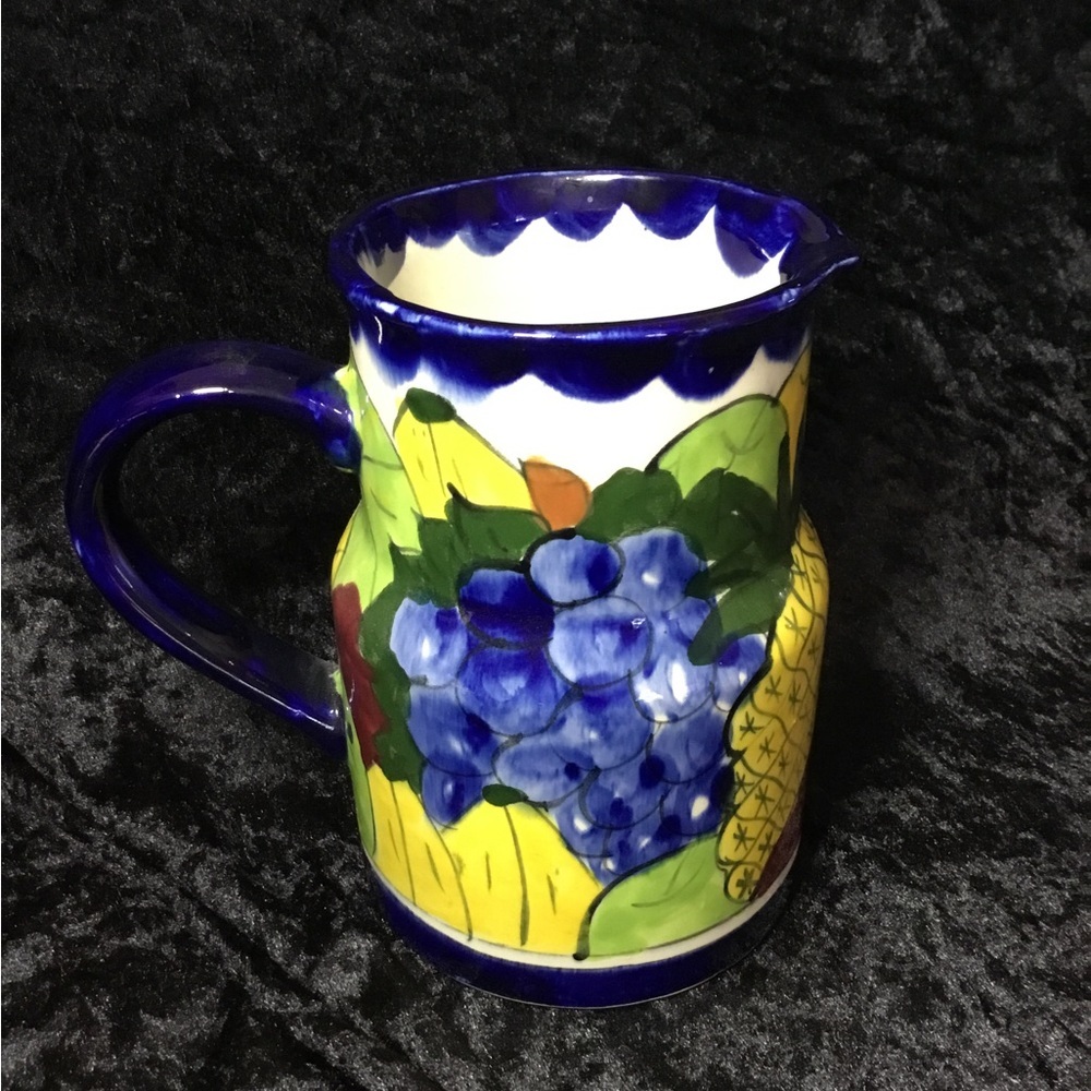 Talavera Ceramic Bowl And Pitcher Hand Painted Signed Mexico Q - Picture 2 of 7